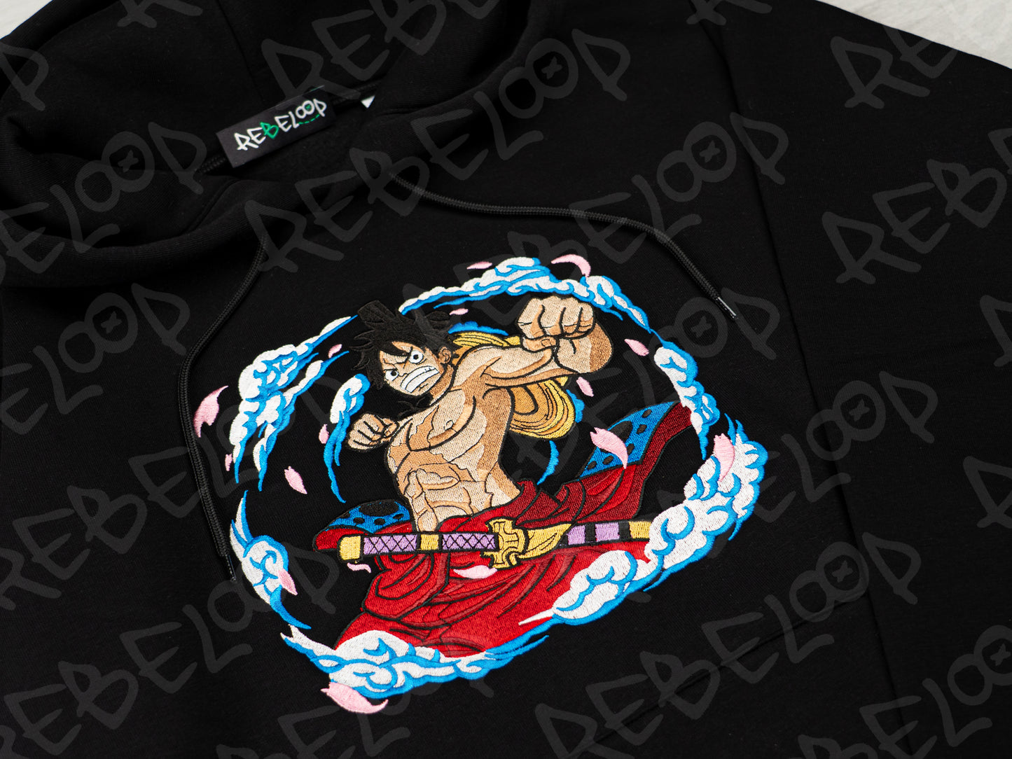 One Piece Luffy Wano Embroidered Sweatshirt