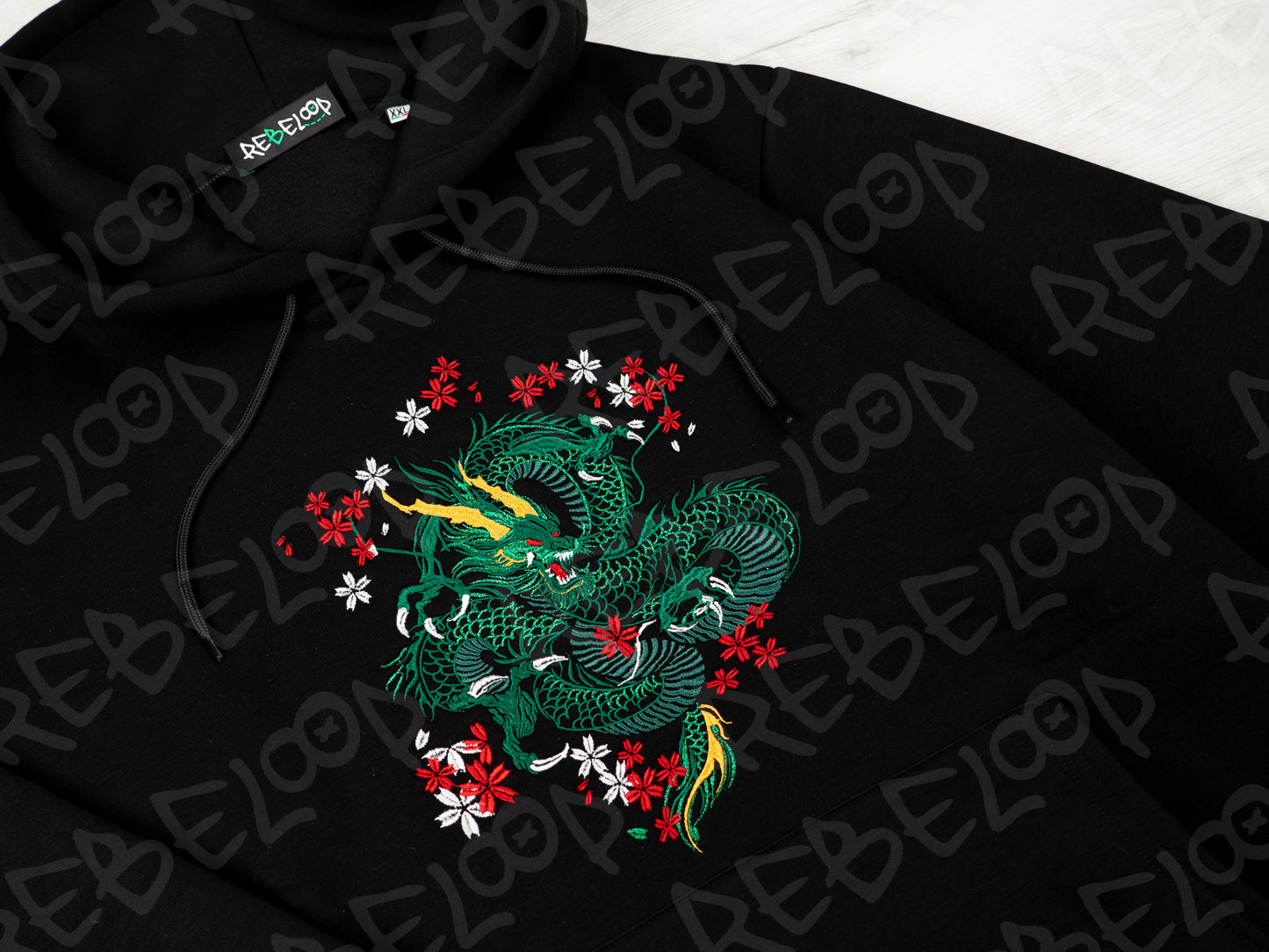 Emerald Dragon Embroidered Sweatshirt