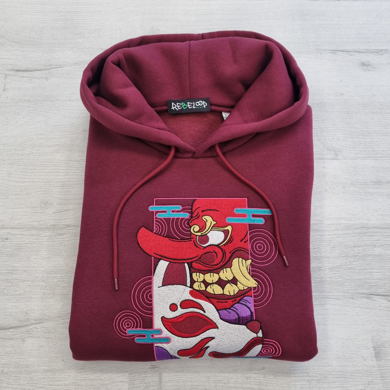 Japanese Fox Embroidered Sweatshirt