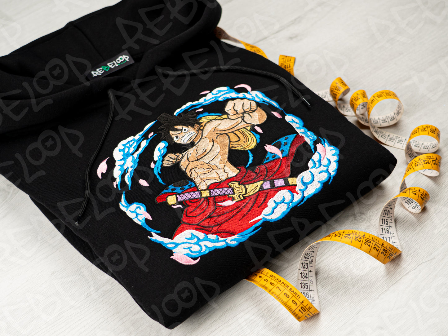 One Piece Luffy Wano Embroidered Sweatshirt