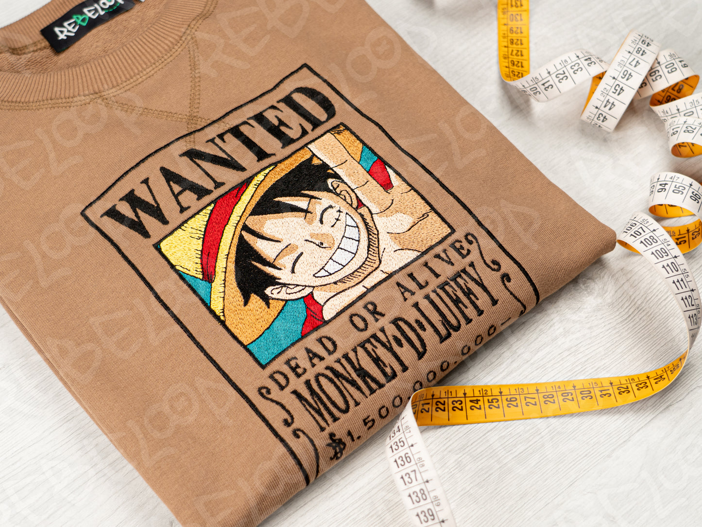 One Piece Luffy Wanted papyr embroidered sweatshirt