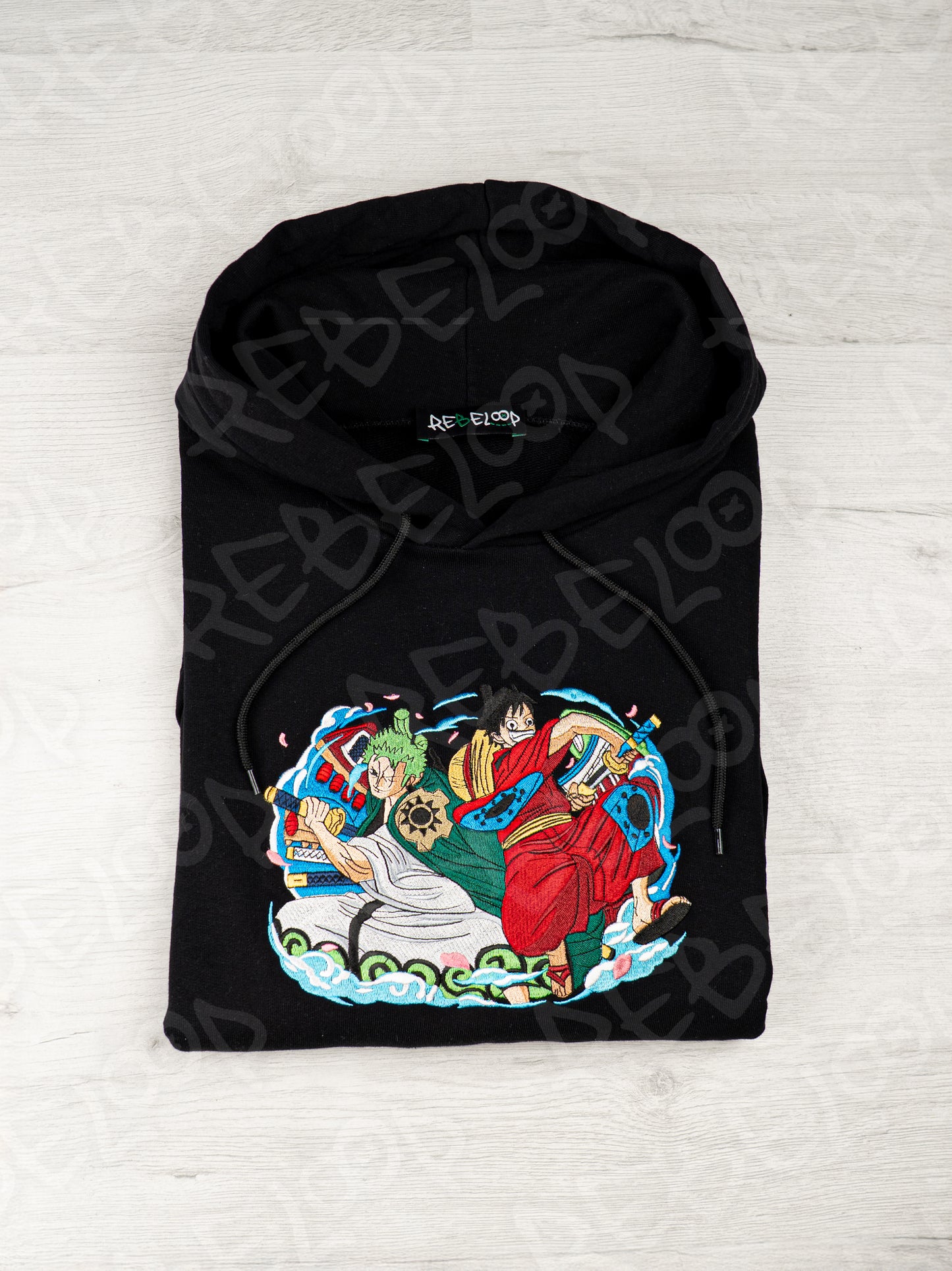 Felpa ricamata Luffy e Zoro