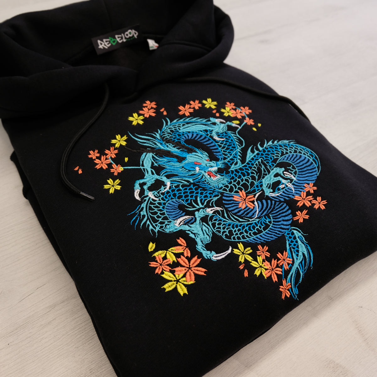 Embroidered Sweatshirt Water Dragon