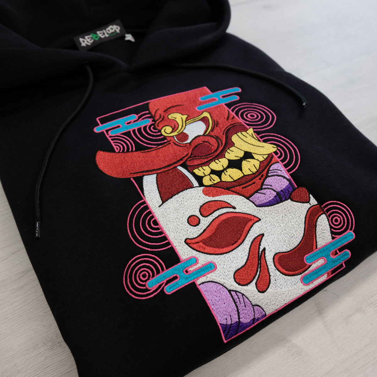Japanese Fox Embroidered Sweatshirt