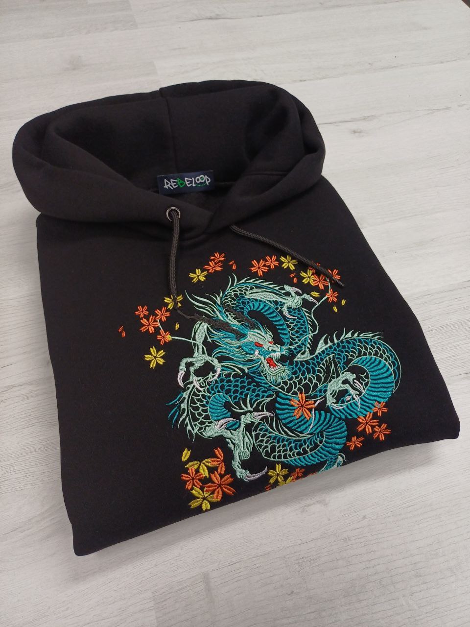 Embroidered Sweatshirt Water Dragon