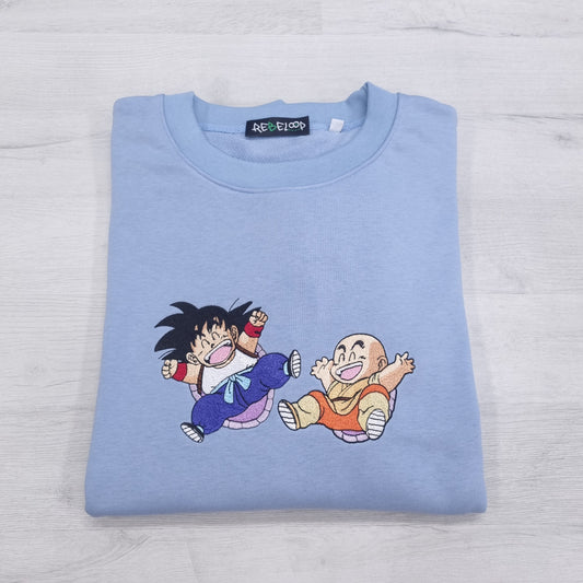 Felpa ricamata Goku e Crillin