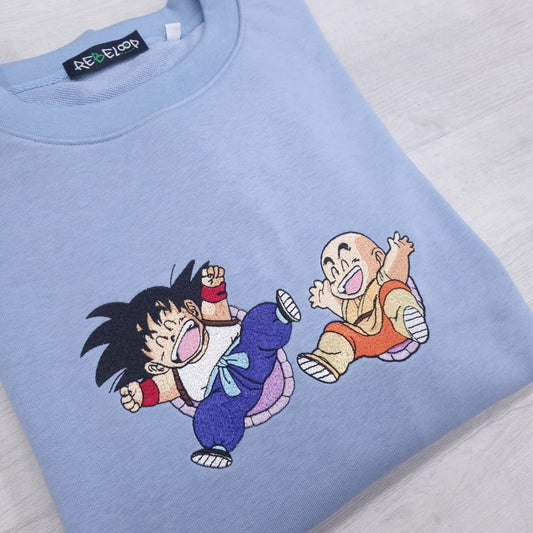 Felpa ricamata Goku e Crillin