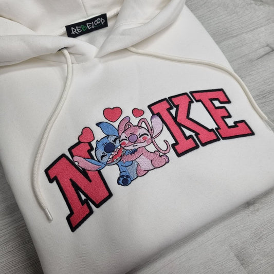 Stitch &amp; Angel Embroidery Sweatshirt