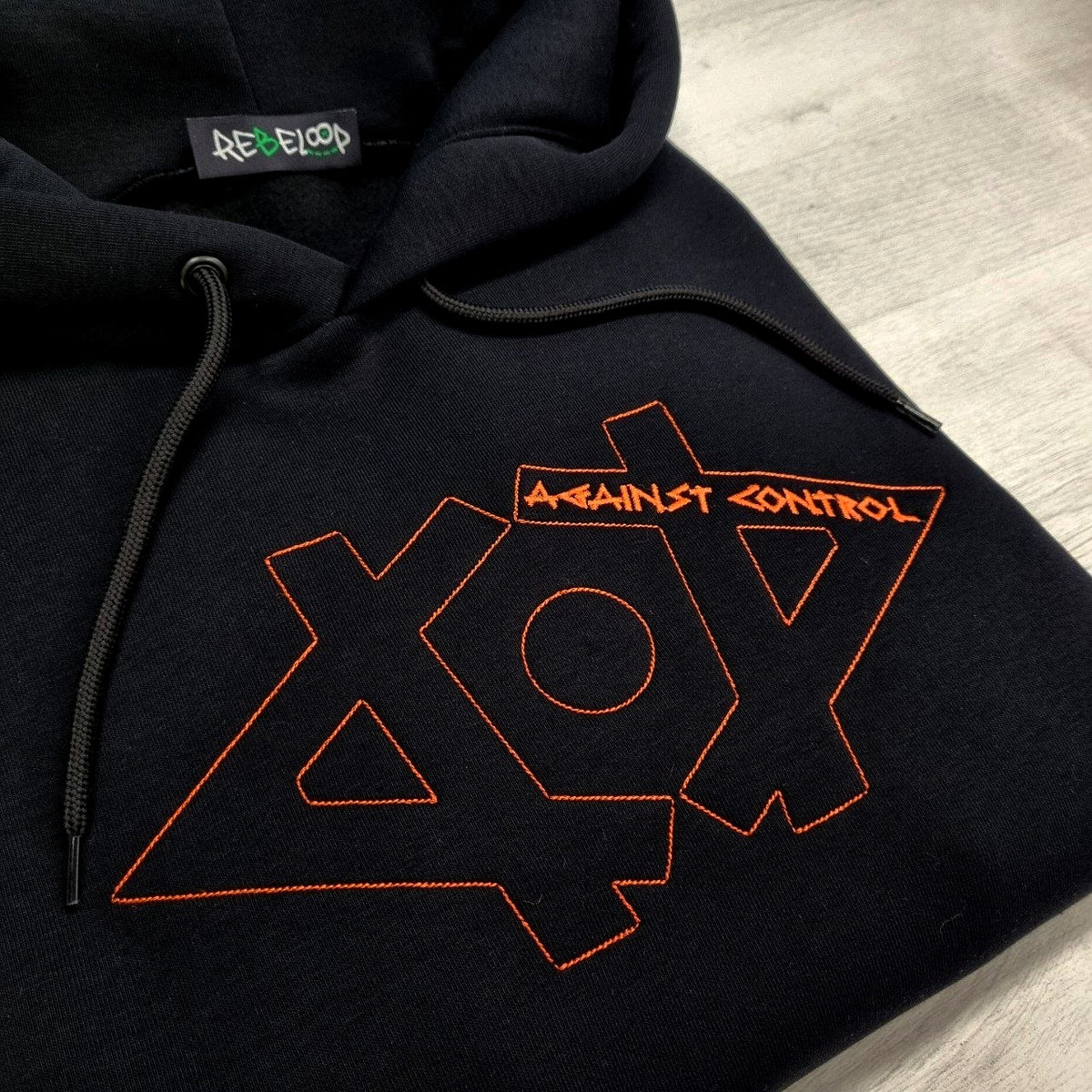 Felpa Against Control - Orange Fluo Outline